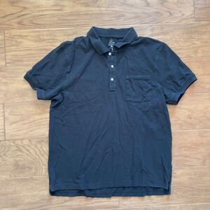 J.Crew Polo Shirt Men's Size L Black Knit Goods Stretch Pique Short Sleeve